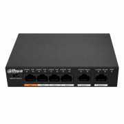 Коммутатор PoE Dahua DH-S3000C-4GT2GT-DPWR, 4 PoE-порта + 2 Uplink, Gigabit