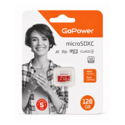 Карта памяти GoPower microSDXC 128 ГБ, Class 10, U3, V30, A1