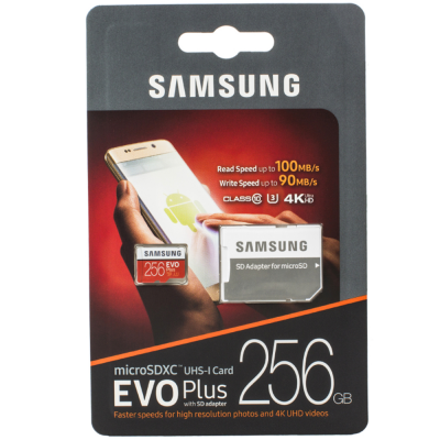 Карта памяти Samsung EVO Plus V2 microSDXC 256Gb UHS-I U3 + ADP Карта памяти Samsung EVO Plus V2 microSDXC 256Gb UHS-I U3 + ADP