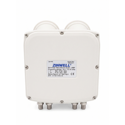 Спутниковый конвертер Zinwell Monoblock Quad LNBF, 4 выхода, 2 спутника Спутниковый конвертер Zinwell Monoblock Quad LNBF, 4 выхода, 2 спутника